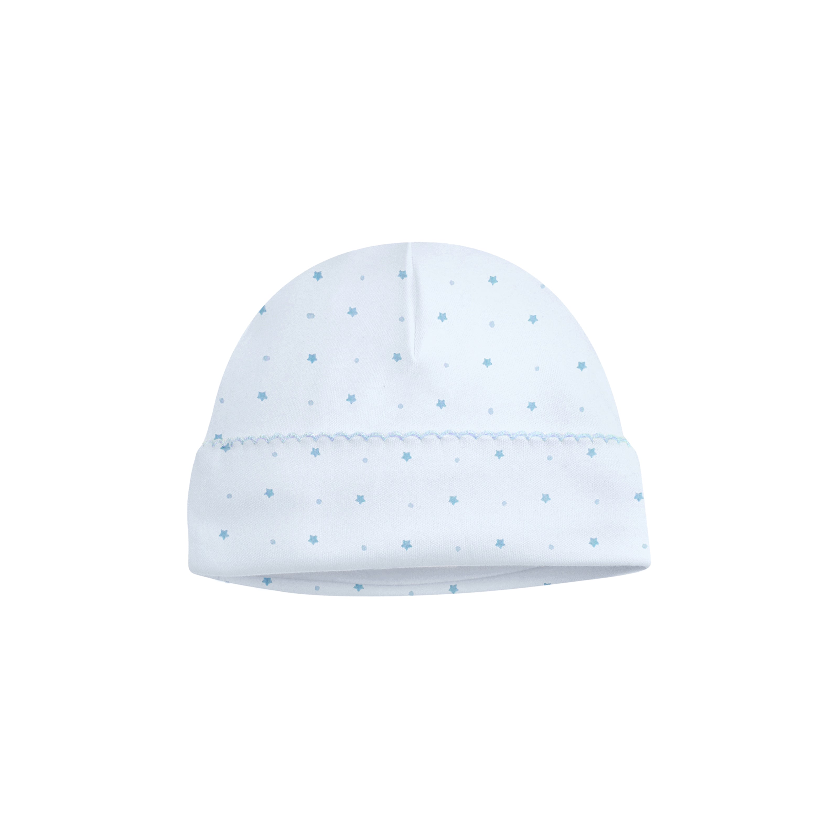 Baby boy hat with lovely dots on premium Peruvian Pima cotton — breathable and gentle for sensitive skin.

