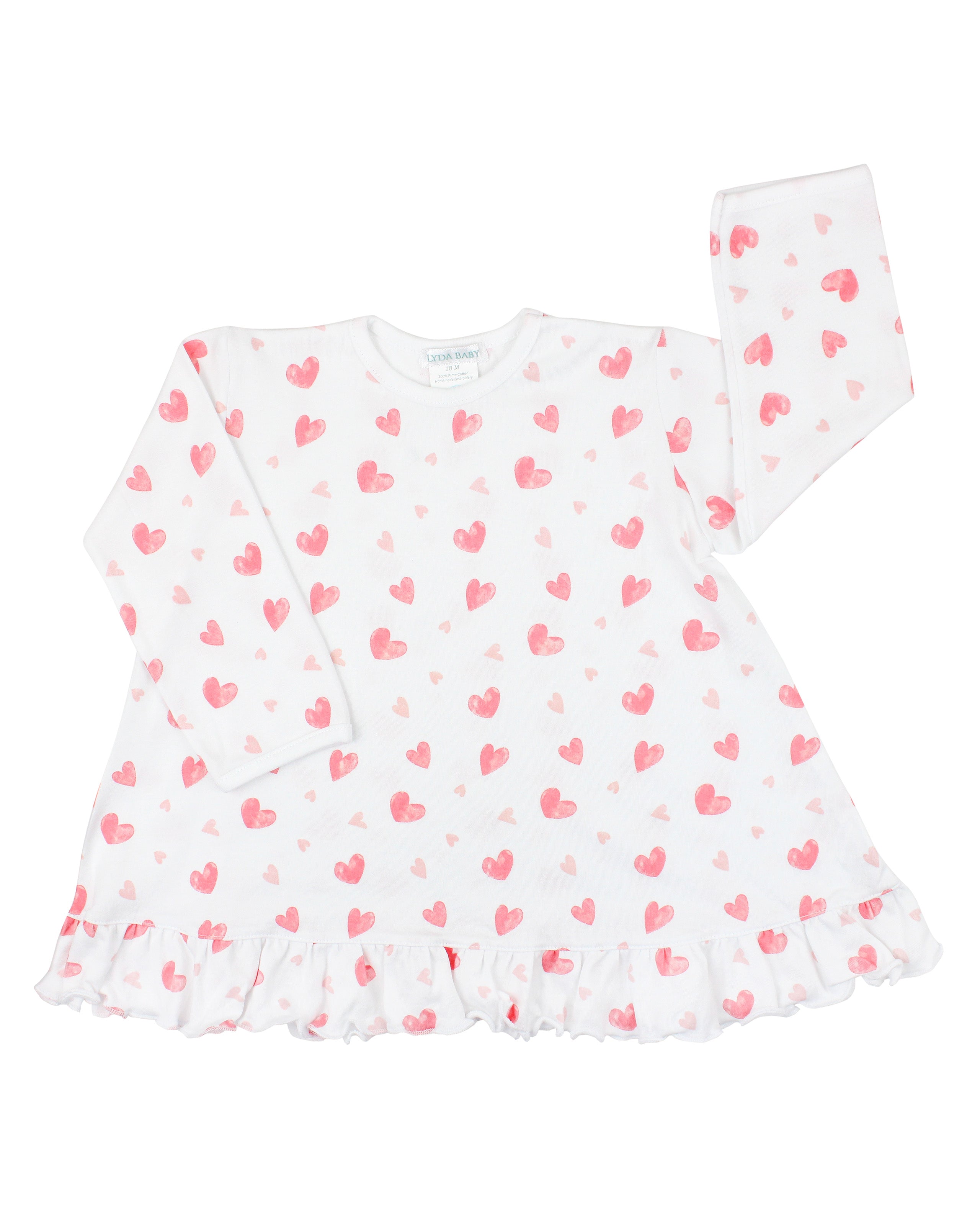 Summer baby girl sleep dress made in luxury Peruvian Pima cotton featuring a sweet cherries print. Ideal for baby pajamas and cute baby clothes in warmer weather.