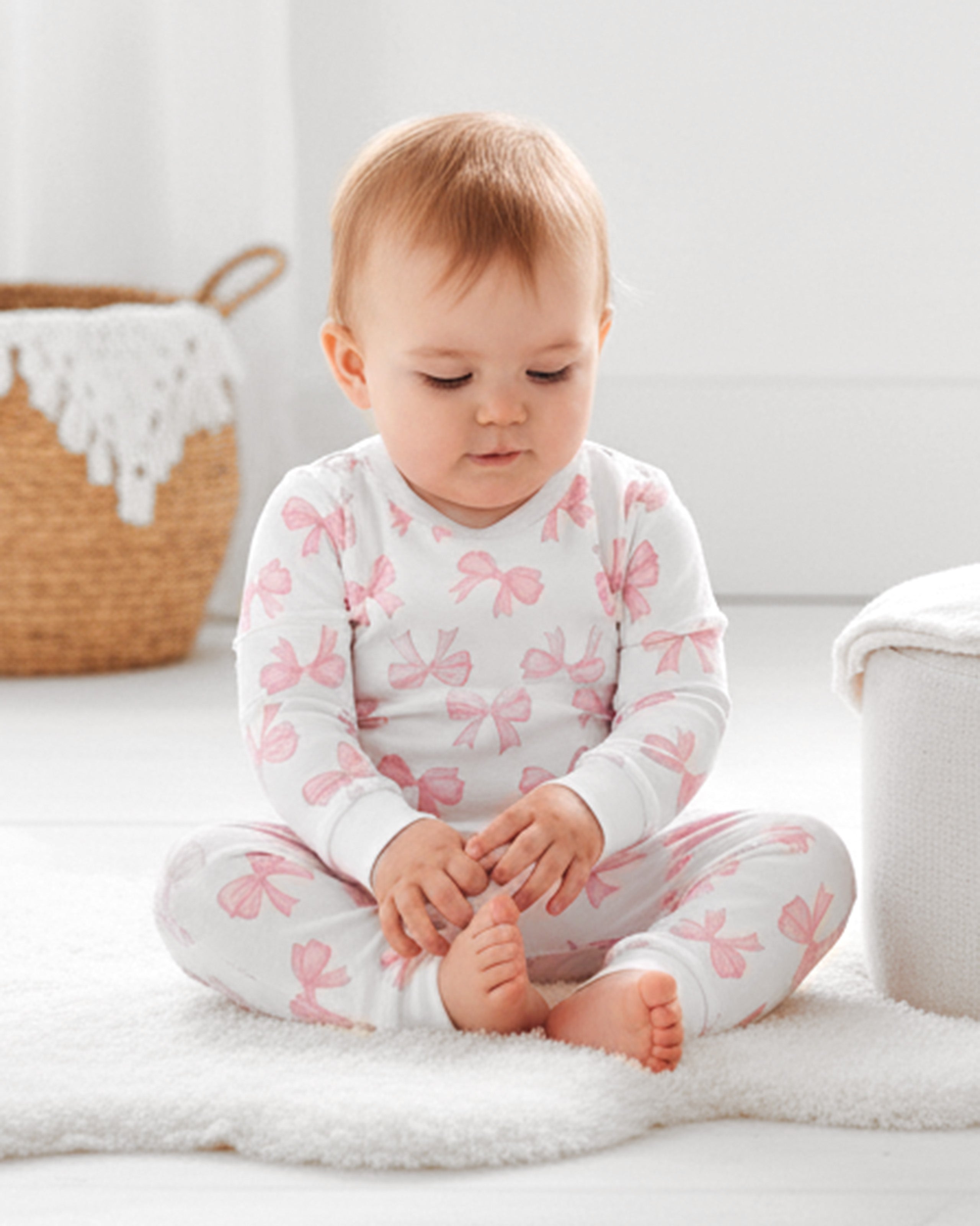 Watercolor Bows Printed Pajama | Girl