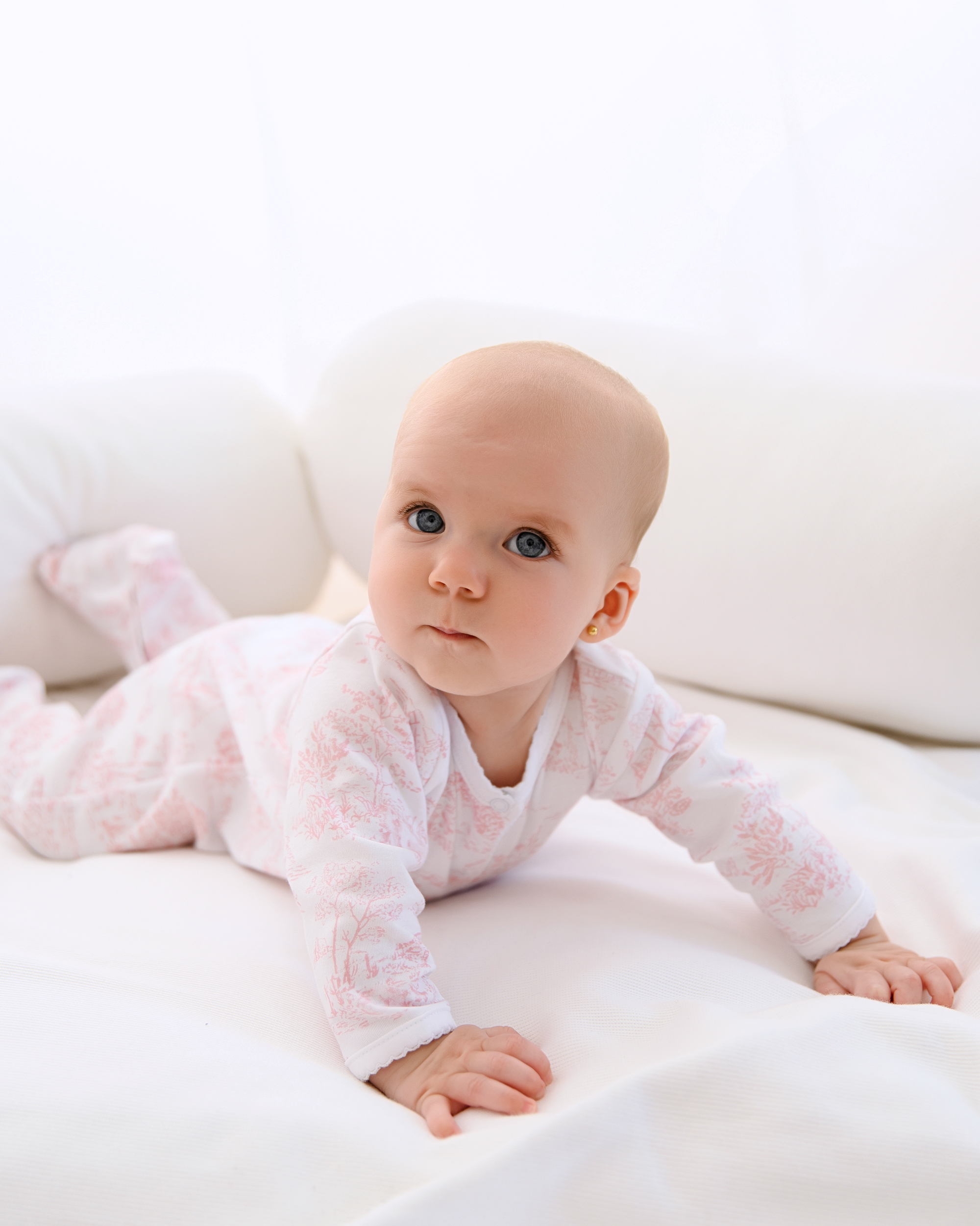 Toile de Jouy Printed Footie | Baby Girl