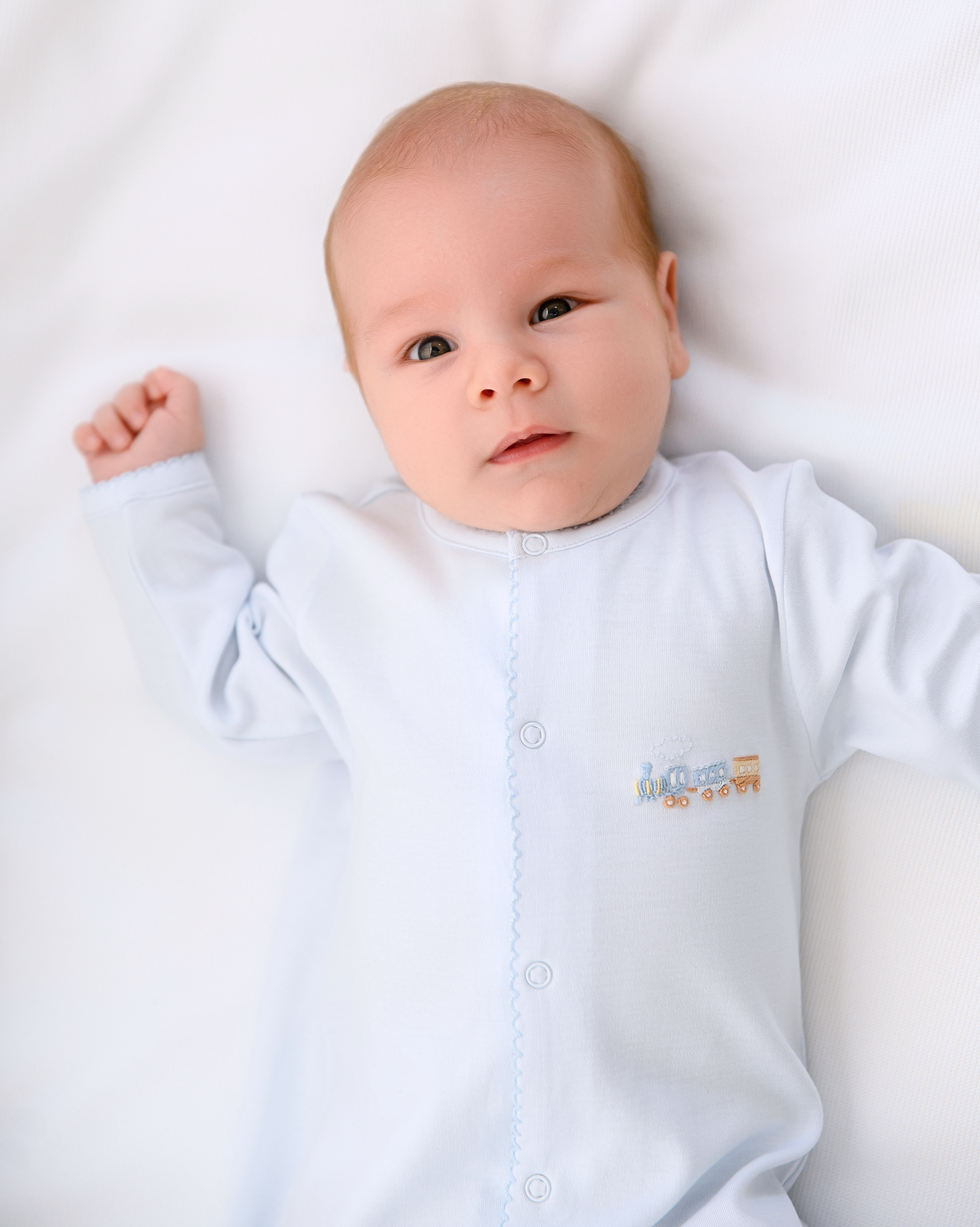 Train Embroidery Footie | Baby Boy