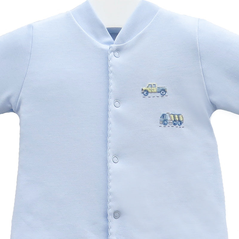 Cars And Trucks Embroidery Footie | Baby Boy