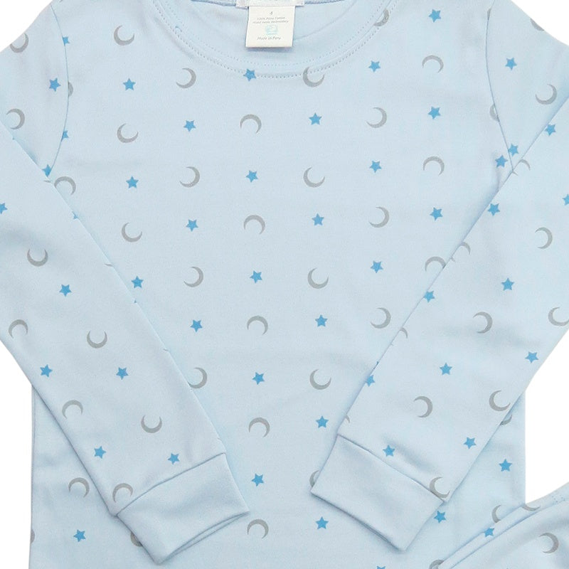 Pima Cotton Moon and Star Pajamas For Boy - zoom in