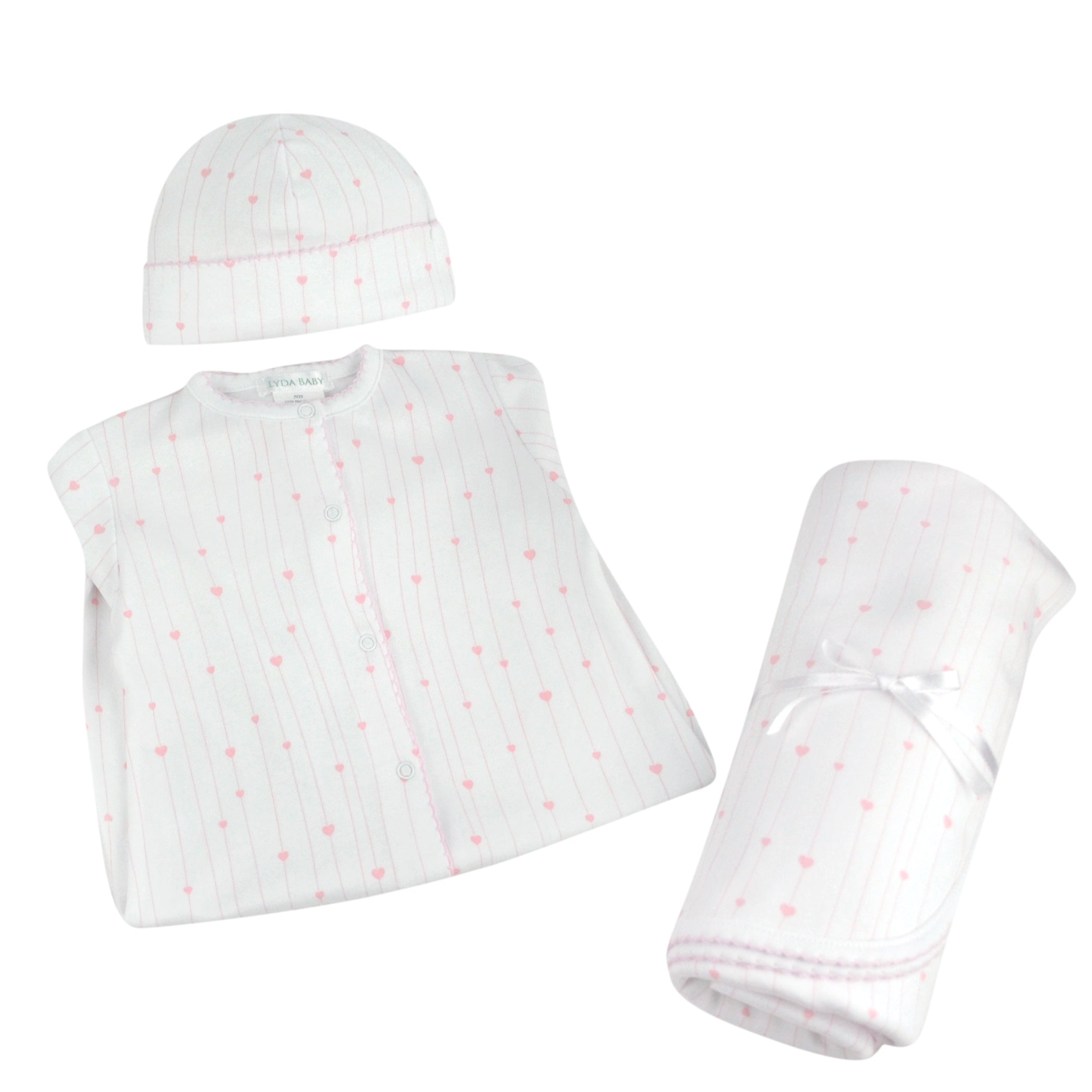 PIMA COTTON LITTLE HEARTS SET 3 PIECES